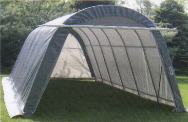 Extra Large 14x24x10 Premium Round Horse Run-In Shelter or Farm Storage Shed!