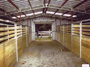 2-Stall 36\' wide COMPLETE Champion Breezeway Steel/Wood Modular Barn - 12x12 Stalls