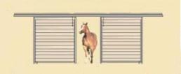 2-Stall 36\' wide COMPLETE Champion Breezeway Steel/Wood Modular Barn - 12x12 Stalls