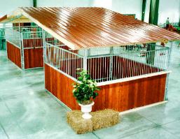 2-Stall 36' wide COMPLETE Champion Breezeway Steel/Wood Modular Barn - 12x12 Stalls