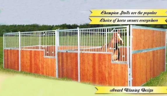 Champion Horse Stalls - 12' Sides - solid or grilled Champion Horse Stalls - 12' Sides - solid or grilled