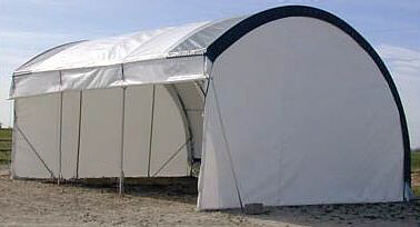Shed Row Round Style PREMIUM Run-In Shelters - 22' deep, 4 lengths to choose from!