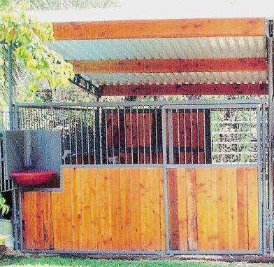 Modular Shedrow Run-In Shelter/Covered Stall/Mini-Barn - 12x12 Stall with or without front, solid or grilled sides